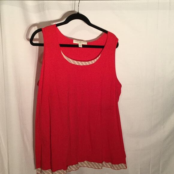 Tommy Hilfiger Tops - Tommy Hilfiger red cotton tank w/accents 2x NWOT